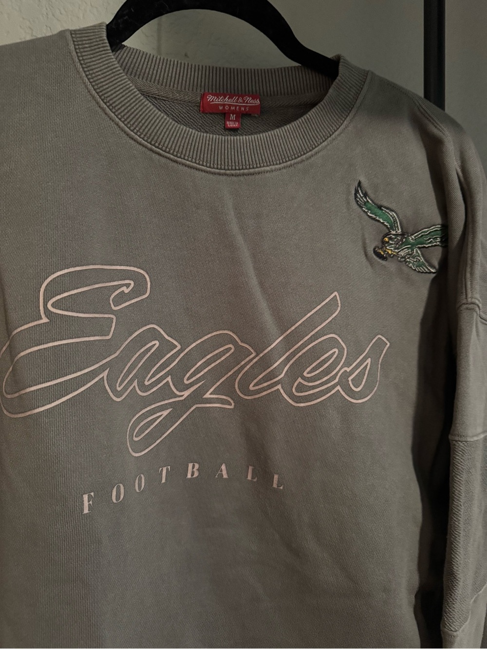 Mitchell & Ness Gray Eagles Football Crewneck Sweatshirt Women’s Medium